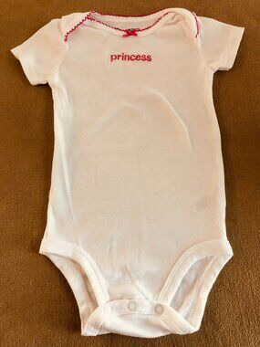 Carter's baby Girls White Onesie Short Sleeves Size 9 Month